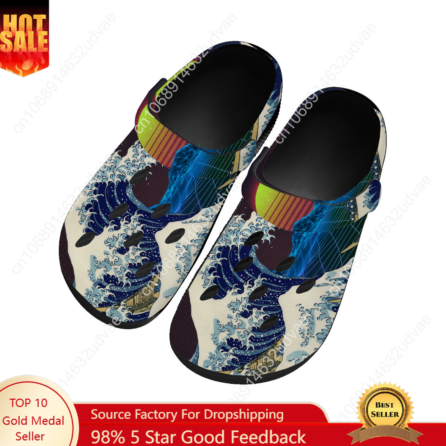Women'S Shoes Clogs - The Great Wave off Kanagawa Water