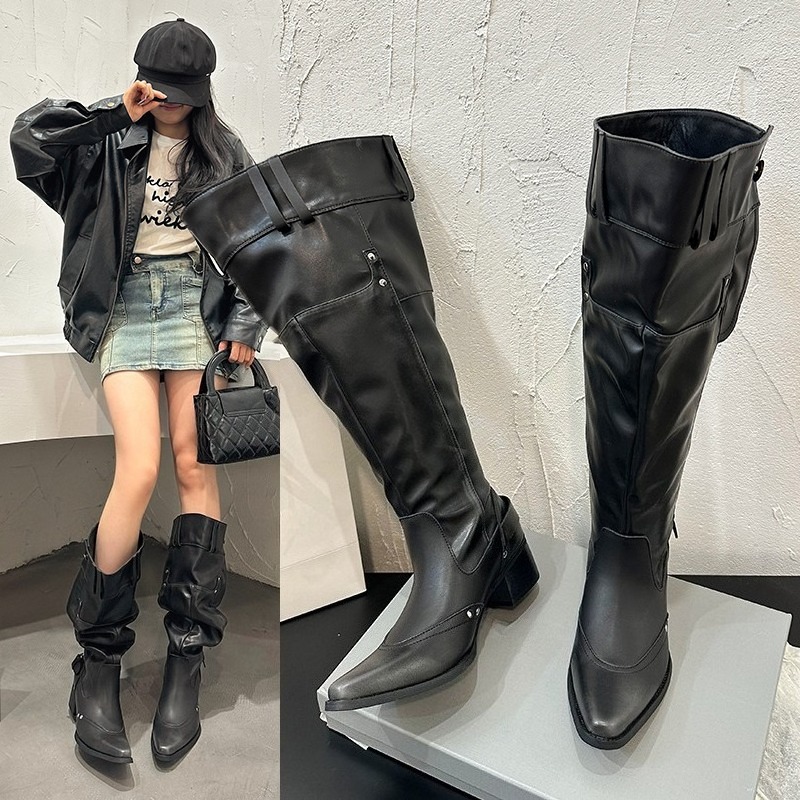 Knee High Boots Women - Wrapped Single Boots for Women Spring