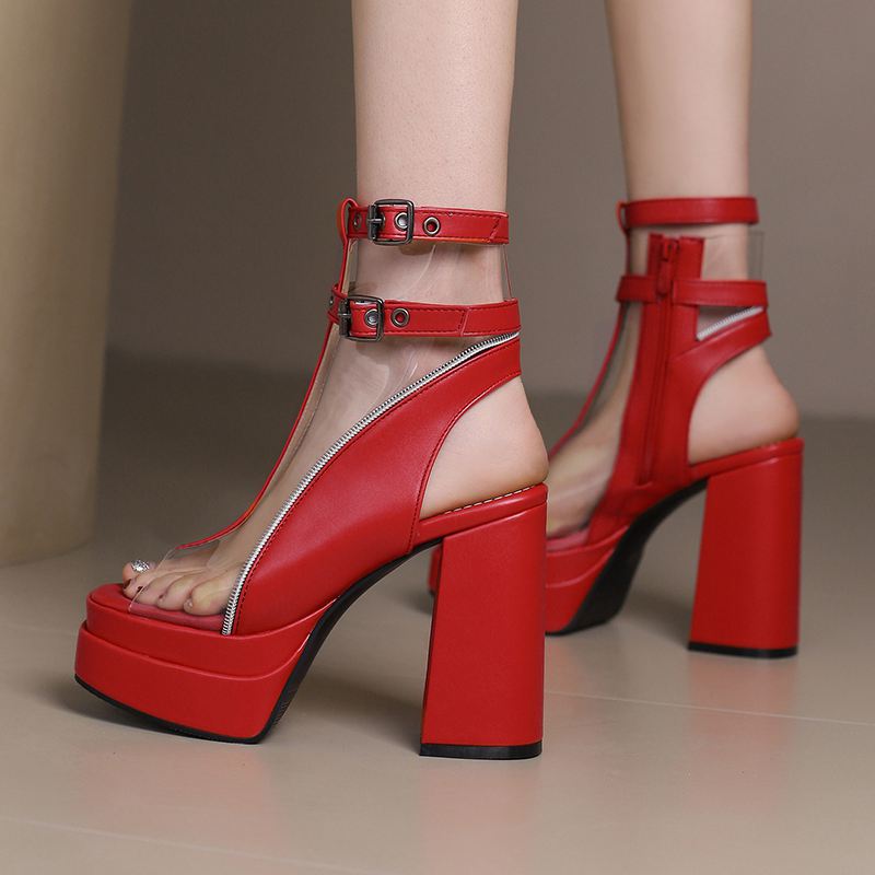 SIMLOVEYO Double Platform Wome - Metallic Heel Sandal reseña y precio