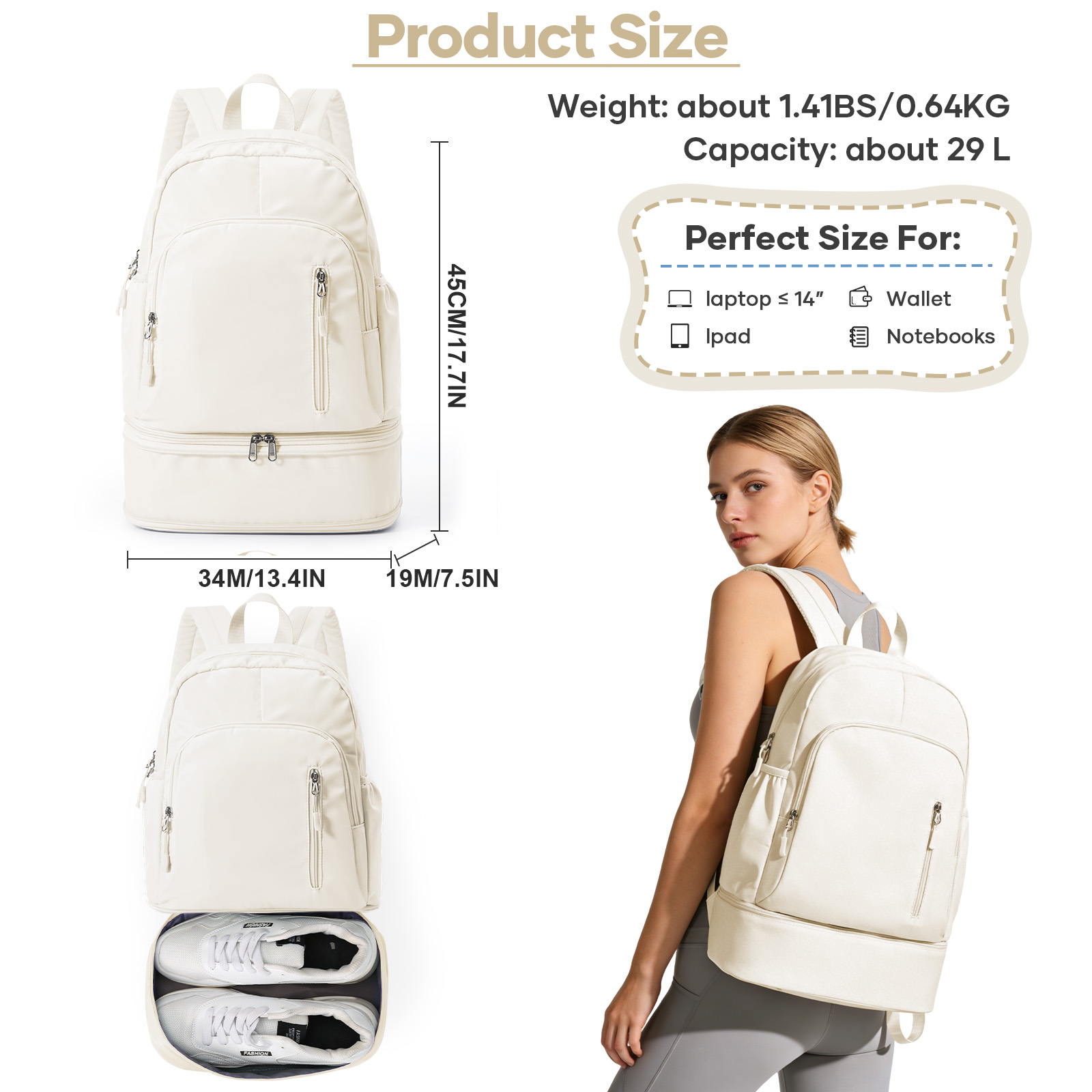 Gym Backpack for Women, Waterp - Women'S Shoes Volleyball reseña y precio