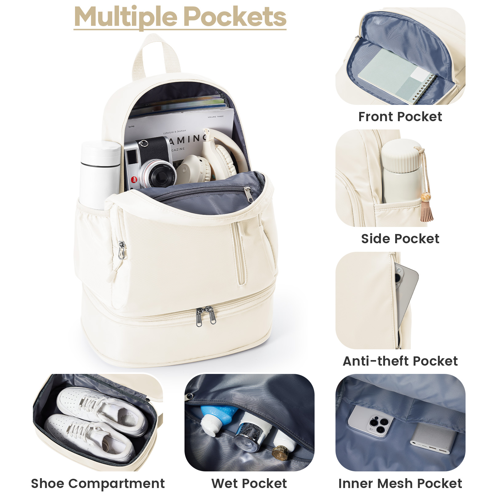 Gym Backpack for Women, Waterp - Women'S Shoes Volleyball reseña y precio
