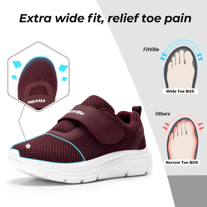 FitVille Sneakers Women'S Shoe - Women'S Shoes For Wide Feet reseña y precio
