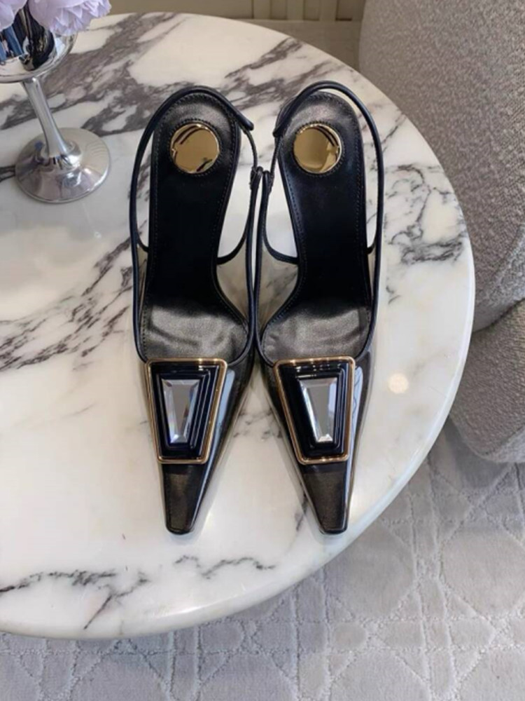 2026 Summer New Transparent Sq - Metallic Heel Sandal reseña y precio
