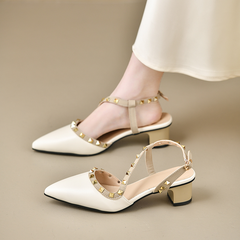 Women Shiny Back Buckle Strap  - Metallic Heel Sandal reseña y precio