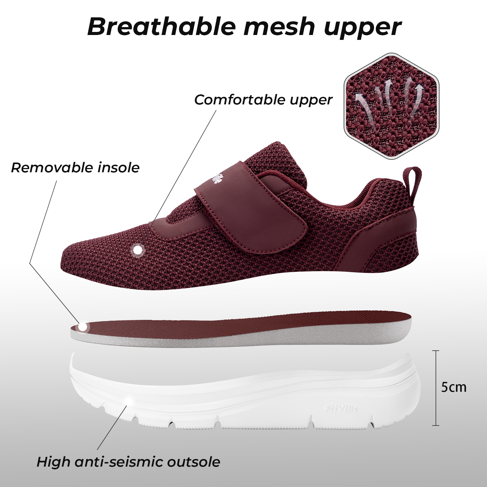 FitVille Women's Shoes Wide Di - Women'S Shoes For Wide Feet reseña y precio