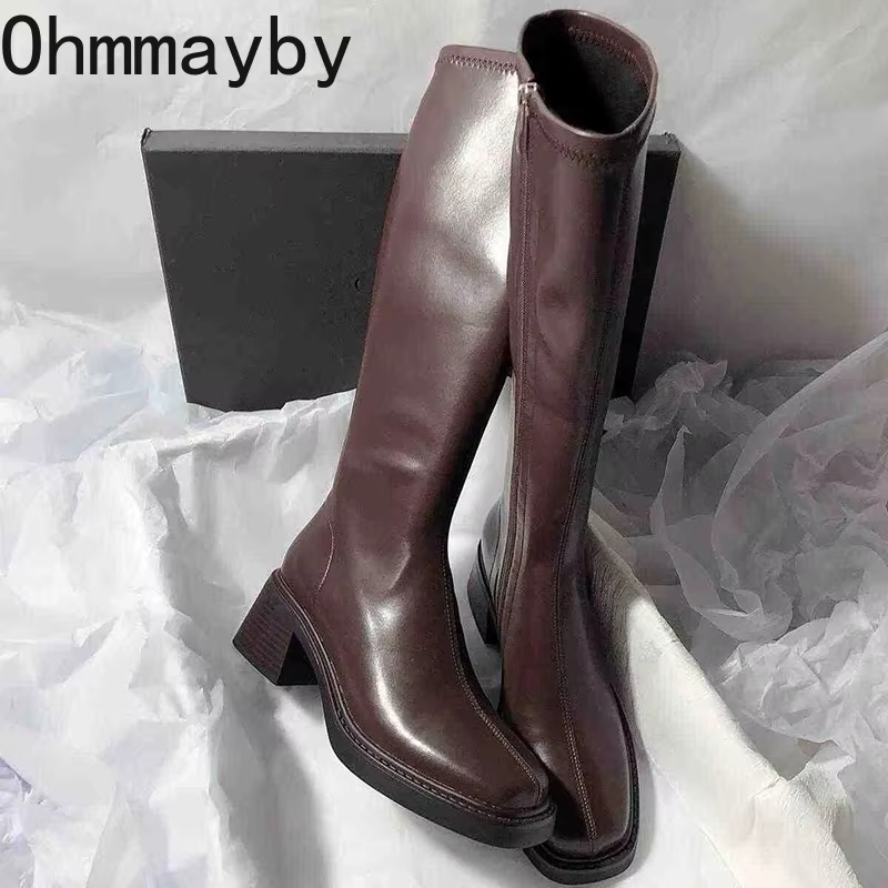 Vintage Thick Heel Women Knee  - Knee High Boots Women reseña y precio