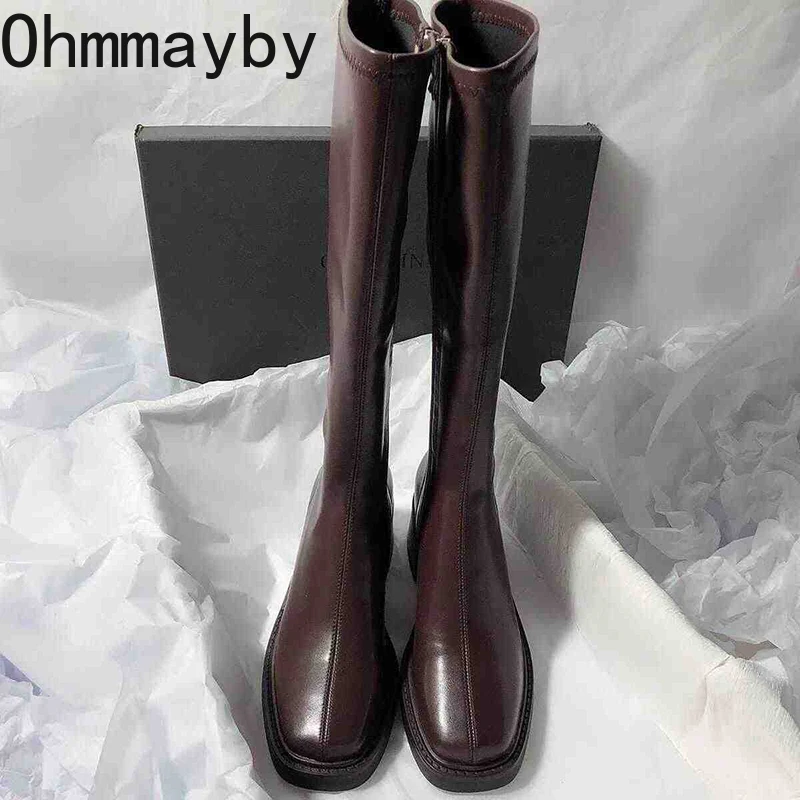 Vintage Thick Heel Women Knee  - Knee High Boots Women reseña y precio