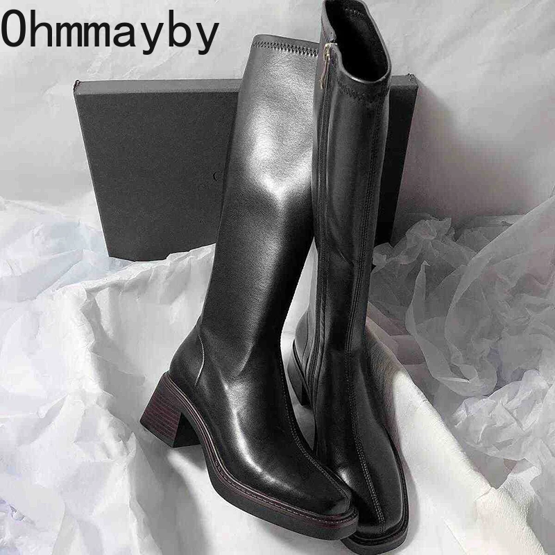 Vintage Thick Heel Women Knee  - Knee High Boots Women reseña y precio
