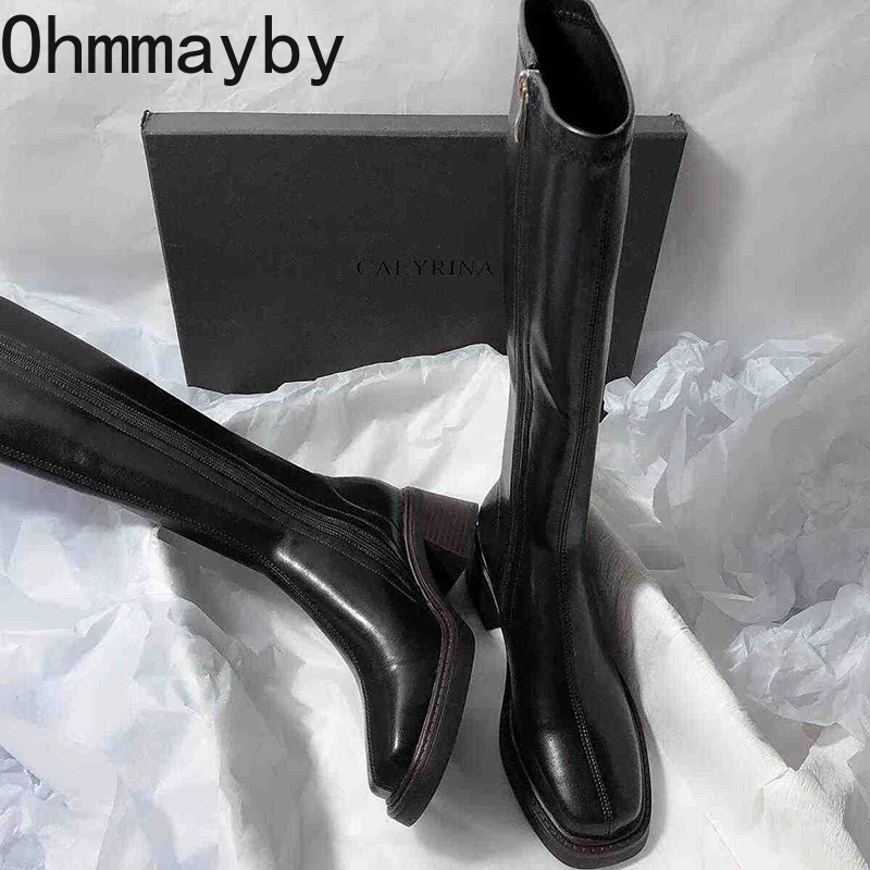 Vintage Thick Heel Women Knee  - Knee High Boots Women reseña y precio