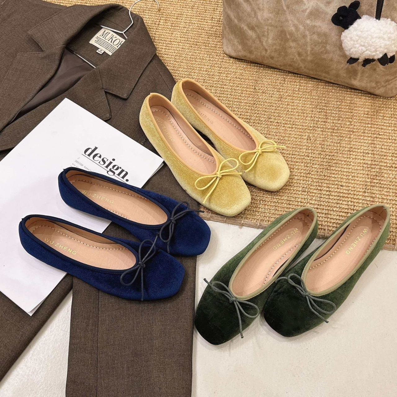 French-style high-end velvet b - Women'S Shoes Round Toe reseña y precio