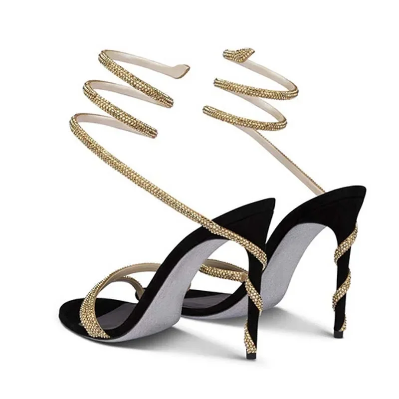 Eilyken Fashion Crystal Stilet - Metallic Heel Sandal reseña y precio