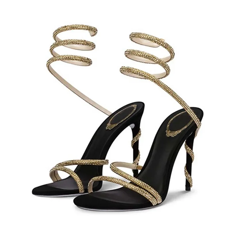 Eilyken Fashion Crystal Stilet - Metallic Heel Sandal reseña y precio