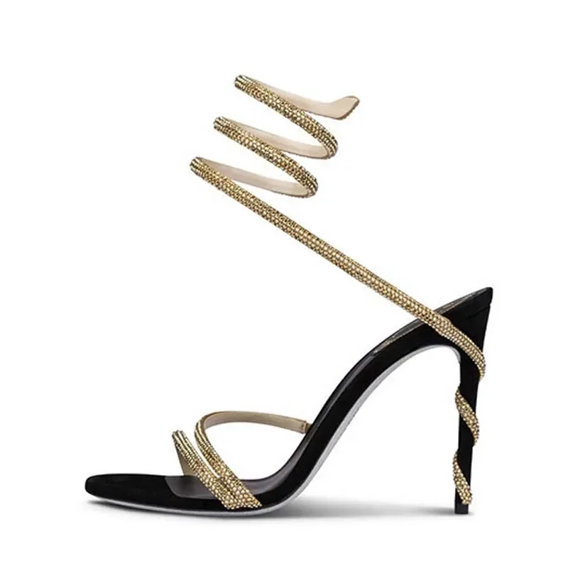 Eilyken Fashion Crystal Stilet - Metallic Heel Sandal reseña y precio