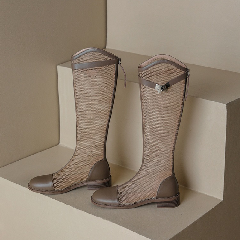Female Summer Knee-high Mesh H - Knee High Boots Women reseña y precio