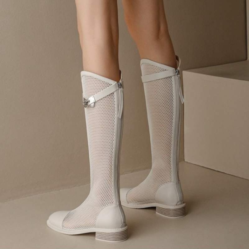 Female Summer Knee-high Mesh H - Knee High Boots Women reseña y precio