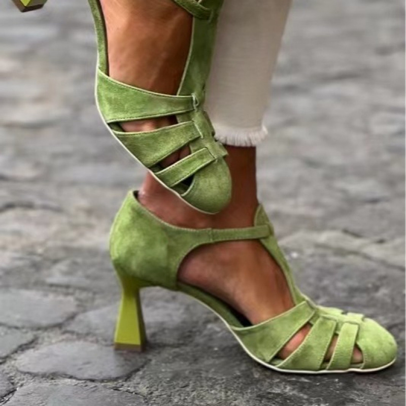 Women's Green Suede Kitten Hee - Women'S Shoes Kitten Heels reseña y precio