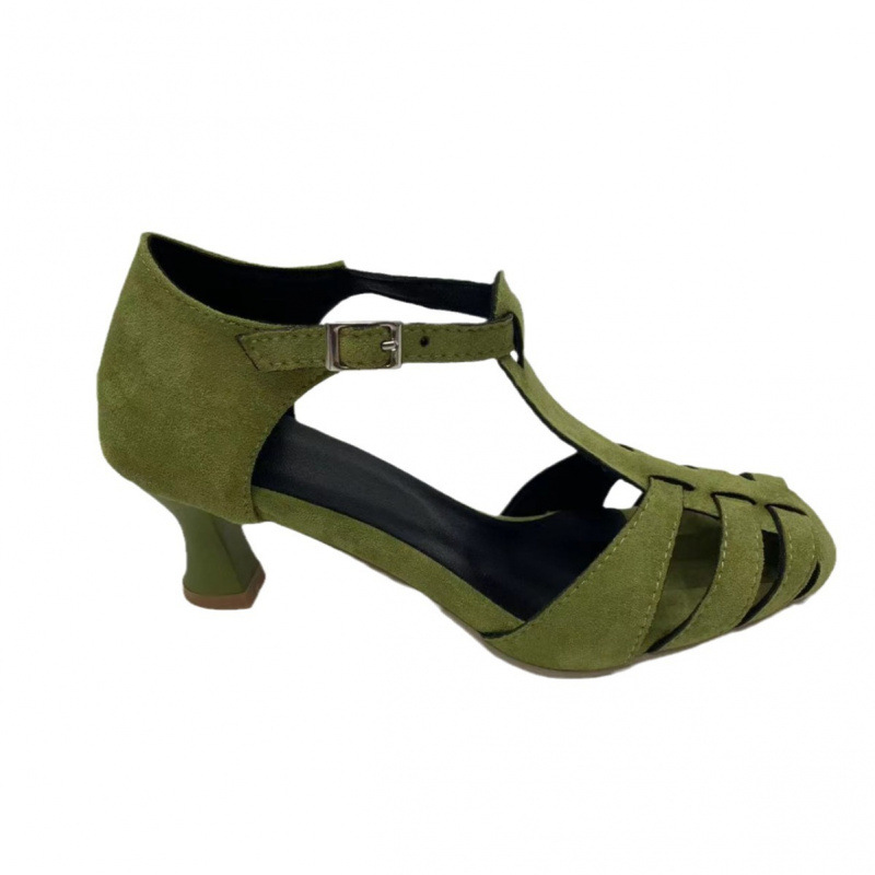 Women's Green Suede Kitten Hee - Women'S Shoes Kitten Heels reseña y precio