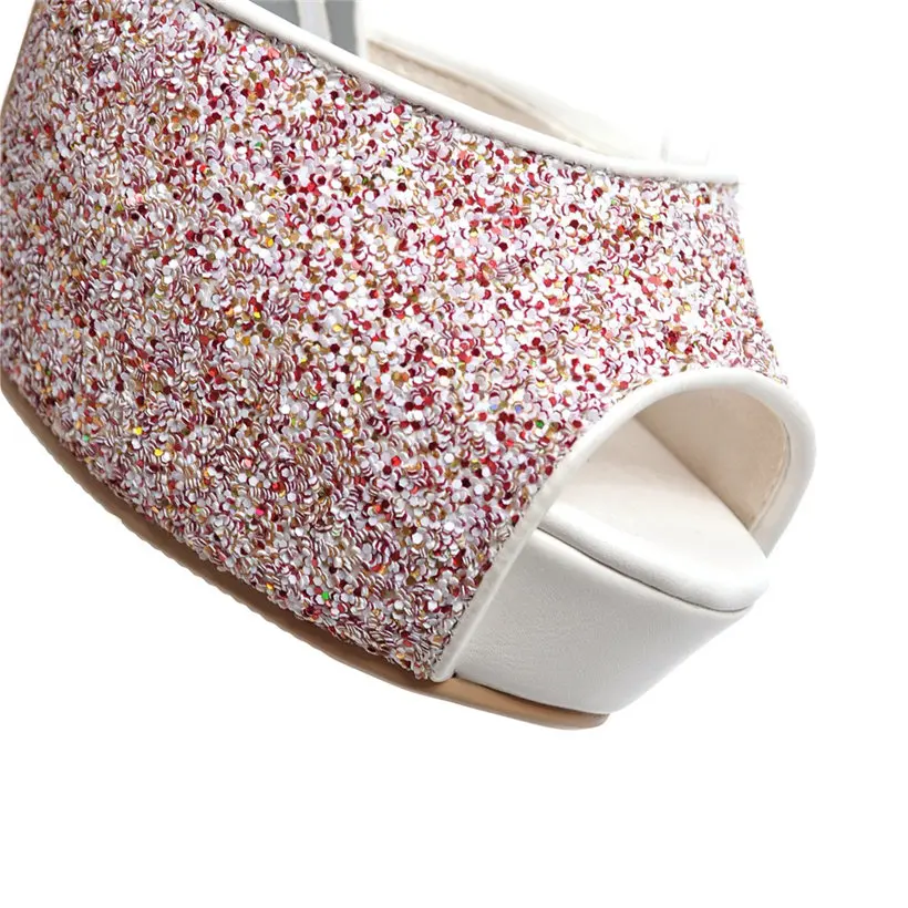White Wedding Party Women Plat - Metallic Heel Sandal reseña y precio