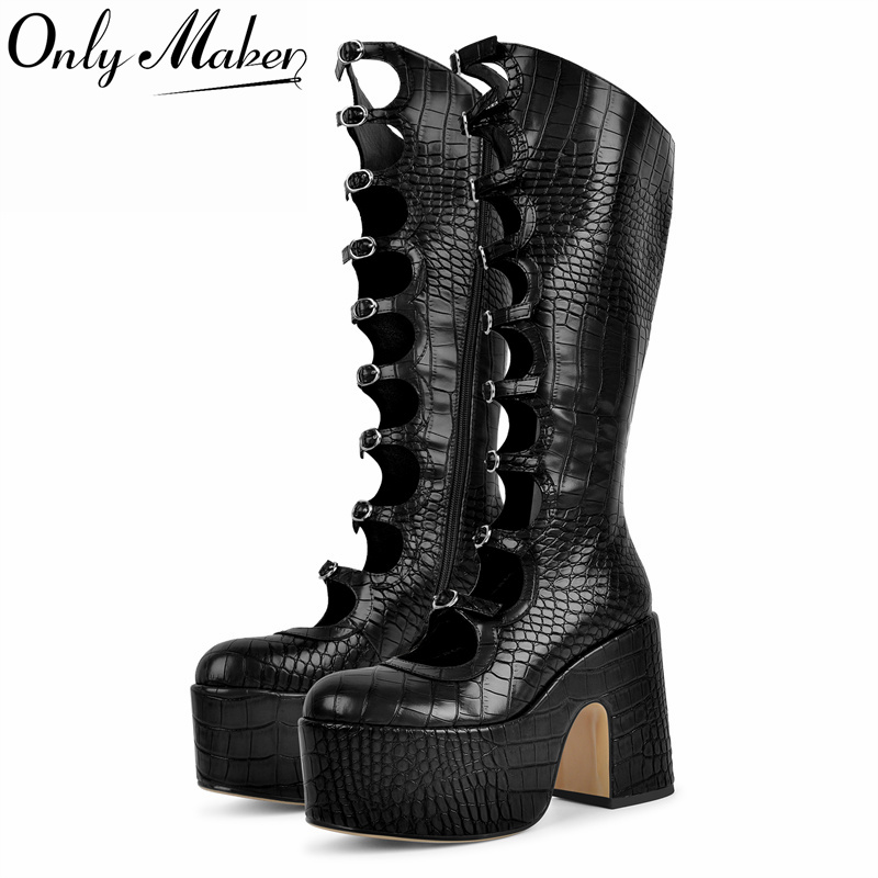 Onlymaker Women Round Toe Plat - Knee High Boots Women reseña y precio