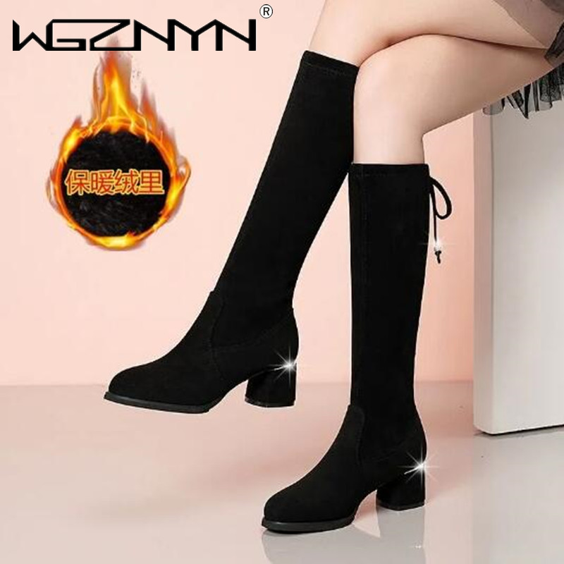 Women Autumn Winter Black Knee - Knee High Boots Women reseña y precio
