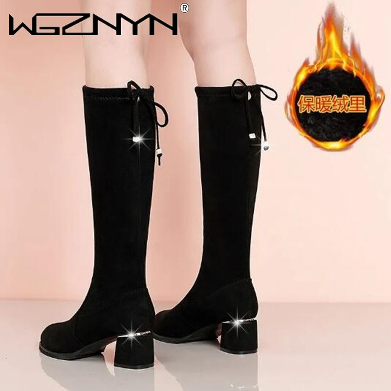 Women Autumn Winter Black Knee - Knee High Boots Women reseña y precio