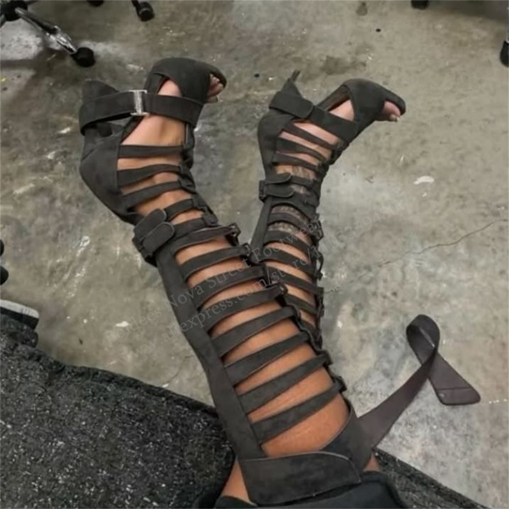 Gladiator Hollow Belt Buckle K - Knee High Boots Women reseña y precio