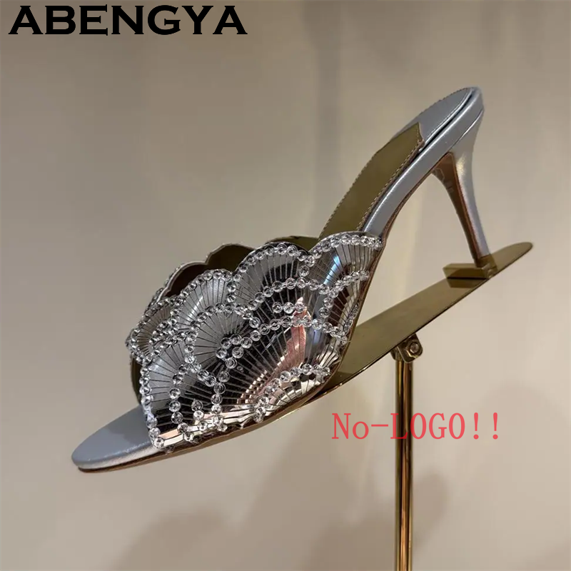 2026 Summer Trendy New Shiny F - Metallic Heel Sandal reseña y precio