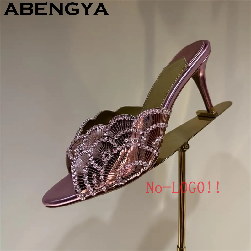 2026 Summer Trendy New Shiny F - Metallic Heel Sandal reseña y precio