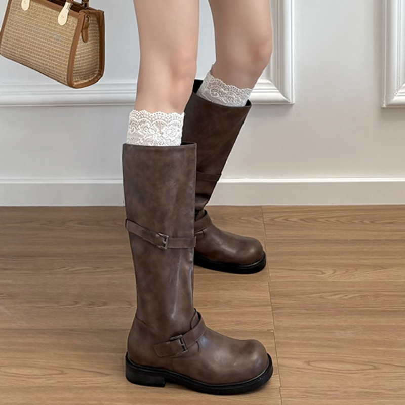 Vintage Belt Buckle Women Knee - Knee High Boots Women reseña y precio