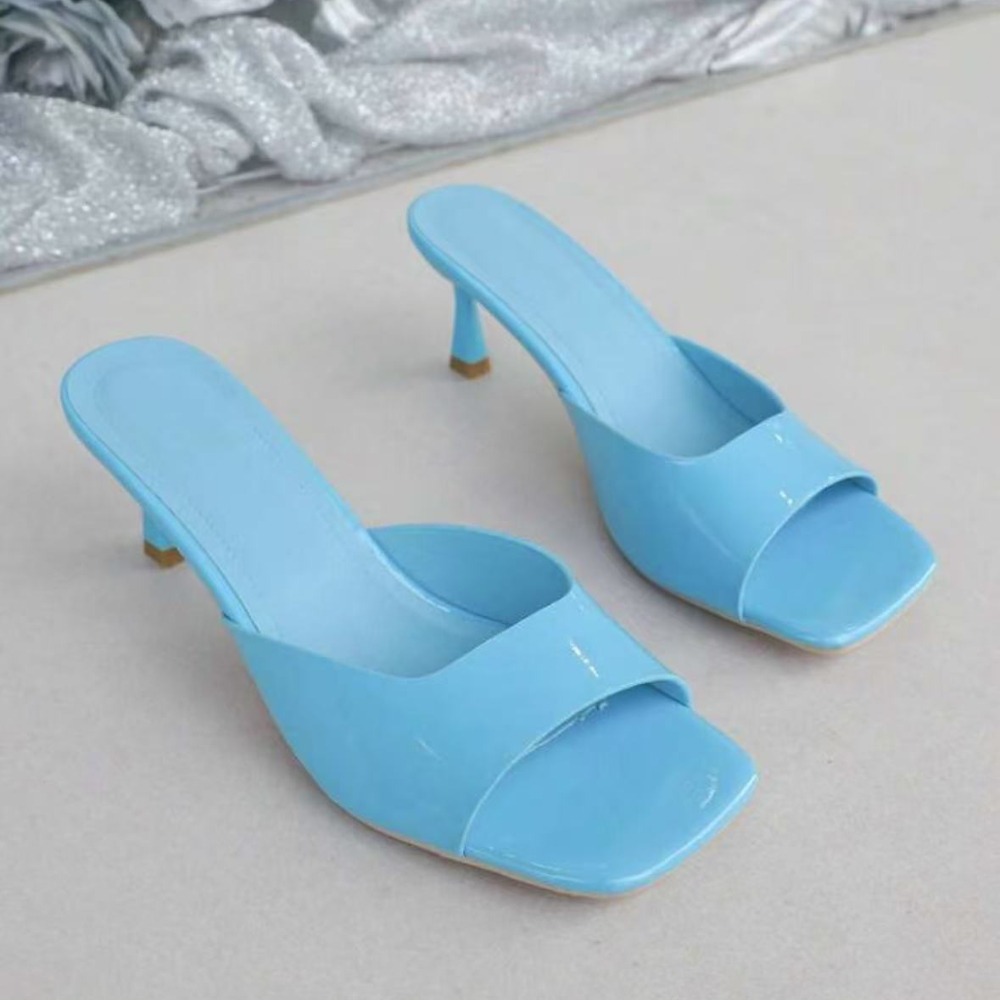 Fashion Fish Mouth Slippers Su - Metallic Heel Sandal reseña y precio
