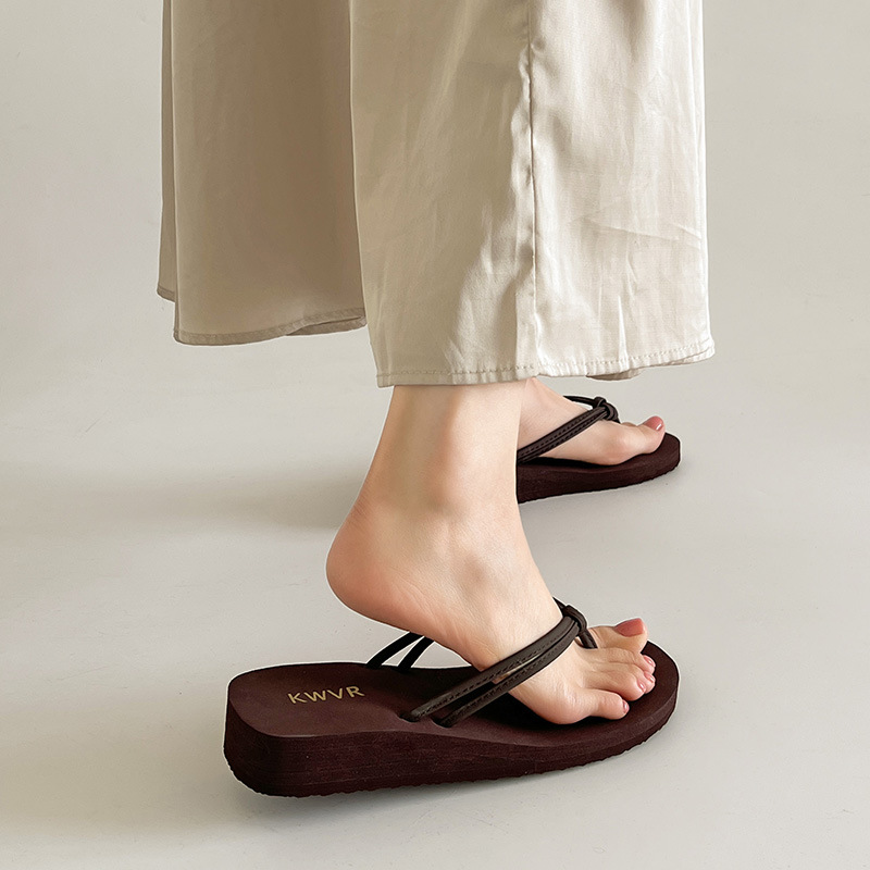 Women Brown Flip Flops Summer  - Women'S Shoes Kitten Heels reseña y precio