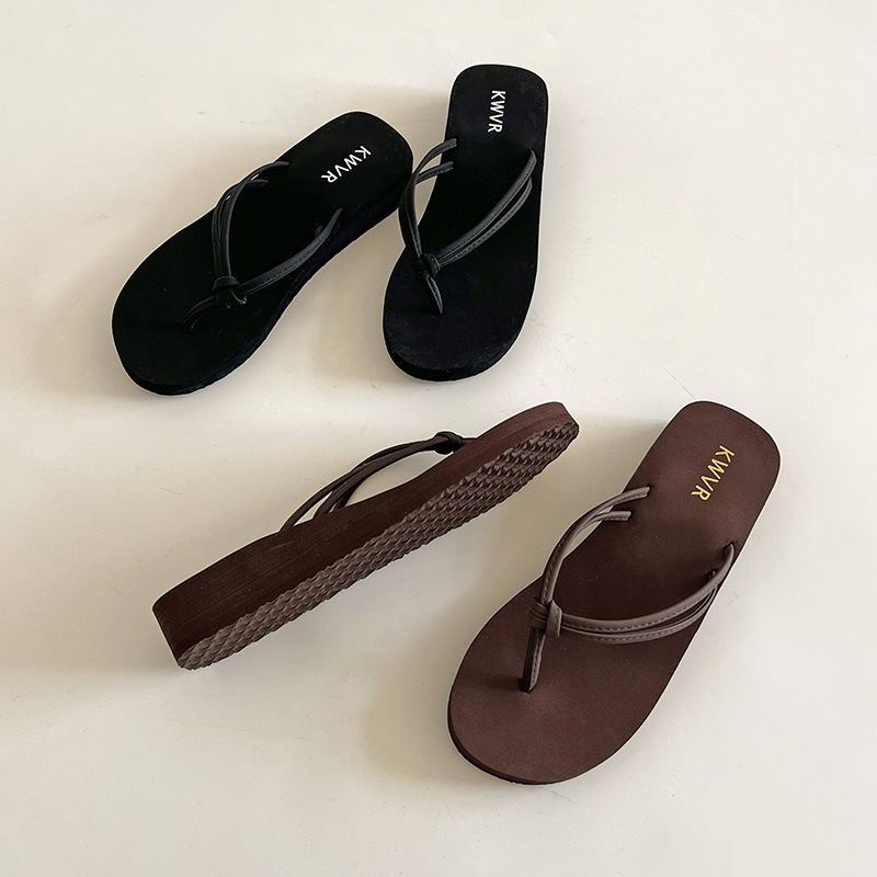 Women Brown Flip Flops Summer  - Women'S Shoes Kitten Heels reseña y precio