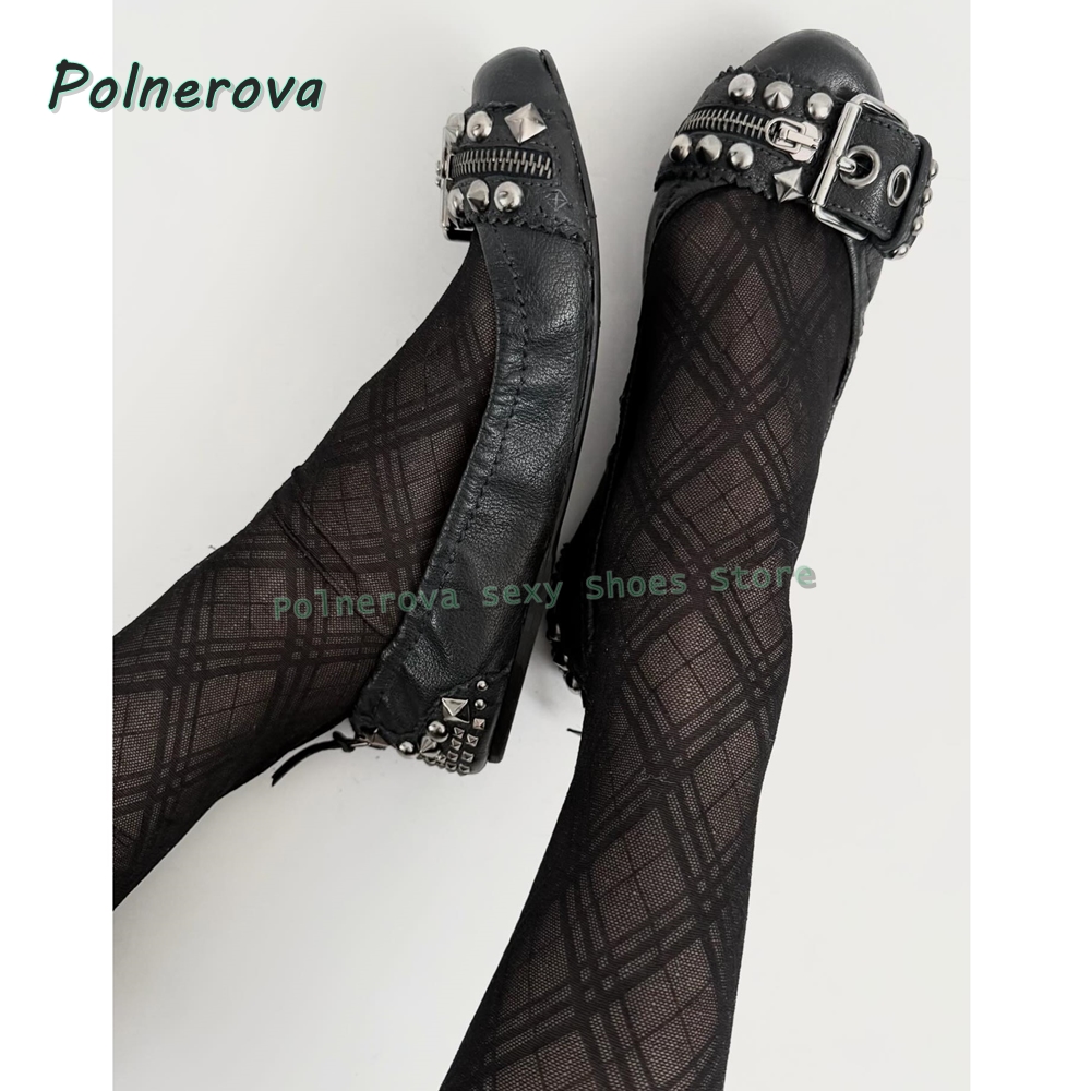 Rivet Belt Buckle Mary Jane Sh - Women'S Shoes Round Toe reseña y precio