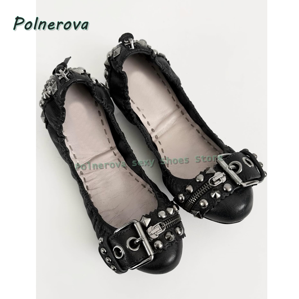 Rivet Belt Buckle Mary Jane Sh - Women'S Shoes Round Toe reseña y precio