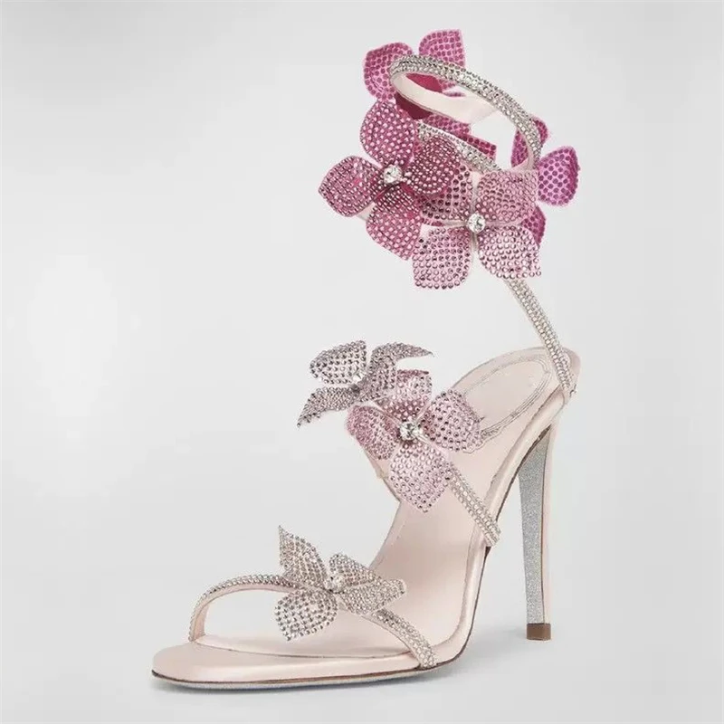 Eilyken Sexy CRYSTAL Flower Th - Metallic Heel Sandal reseña y precio