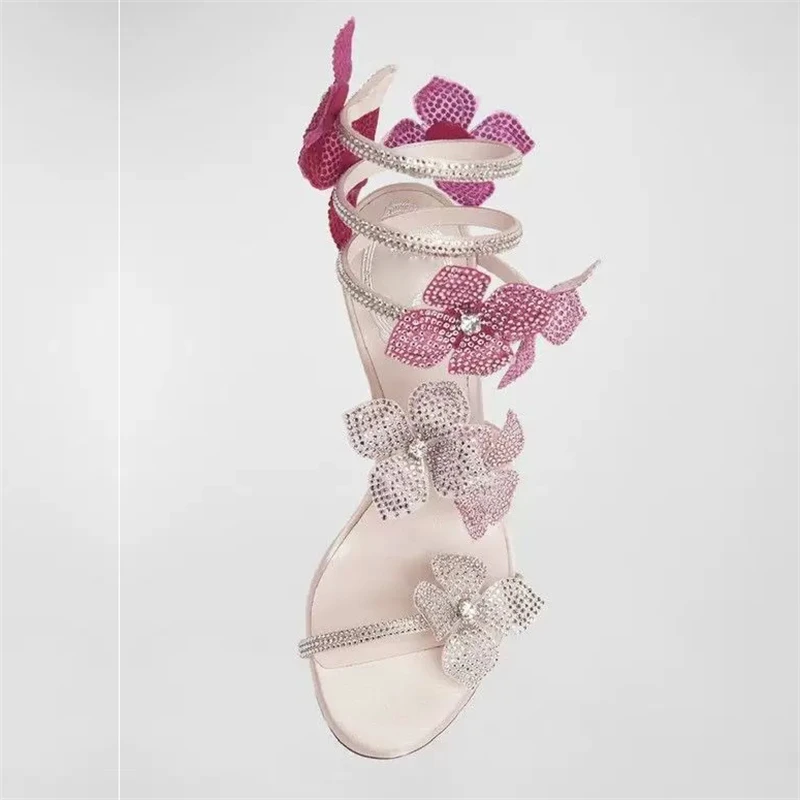 Eilyken Sexy CRYSTAL Flower Th - Metallic Heel Sandal reseña y precio