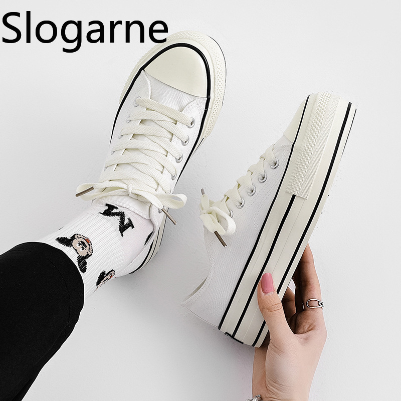 New Students High Sole Canvas  - Women'S Shoes For Wide Feet reseña y precio