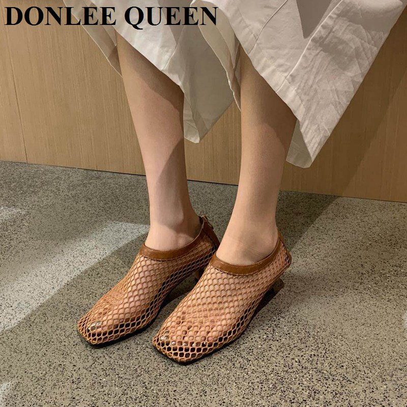 Vintage Mesh Square Toe Mule S - Women'S Shoes Kitten Heels reseña y precio