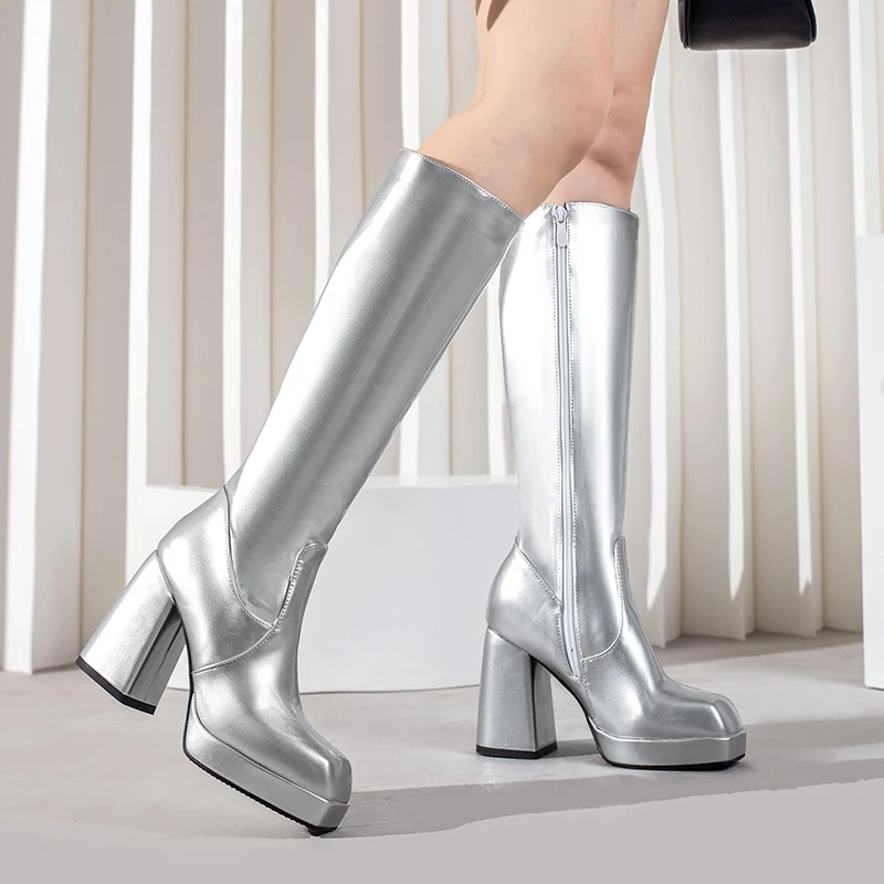 Green Winter Women Platform Kn - Knee High Boots Women reseña y precio