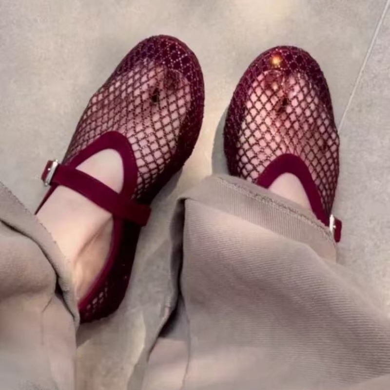Hollow Rhinestone Baotou Sanda - Women'S Shoes Round Toe reseña y precio