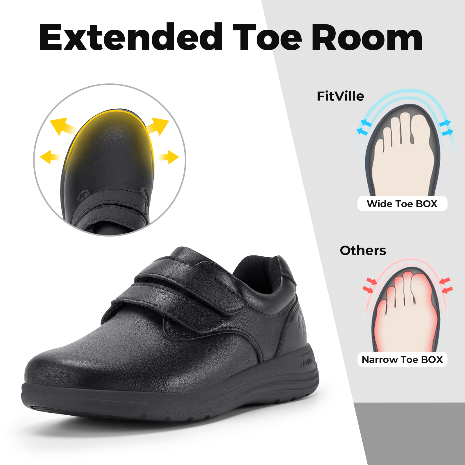 FitVille Leather Women's Shoes - Women'S Shoes For Wide Feet reseña y precio