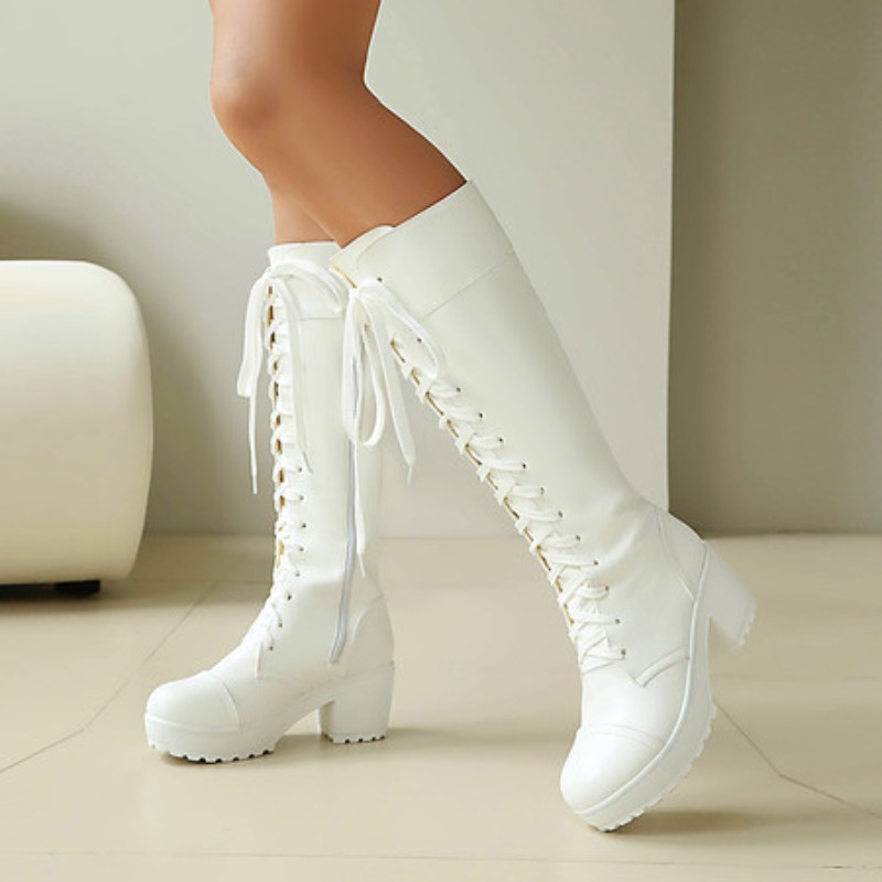 Womens Knee High Lace Up Comba - Knee High Boots Women reseña y precio