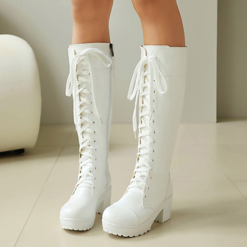 Womens Knee High Lace Up Comba - Knee High Boots Women reseña y precio
