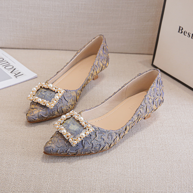 Ivory Textured Satin Pointed T - Women'S Shoes Kitten Heels reseña y precio